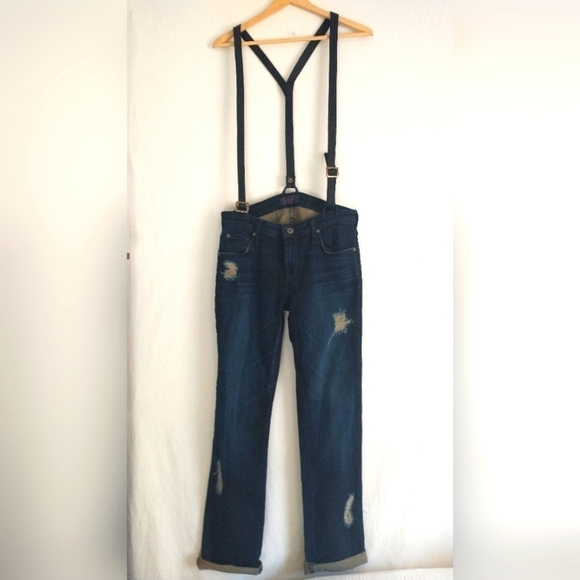 James Jeans "Buddy" Suspenders Dark Wash Jeans Size 27 - Picture 2 of 8
